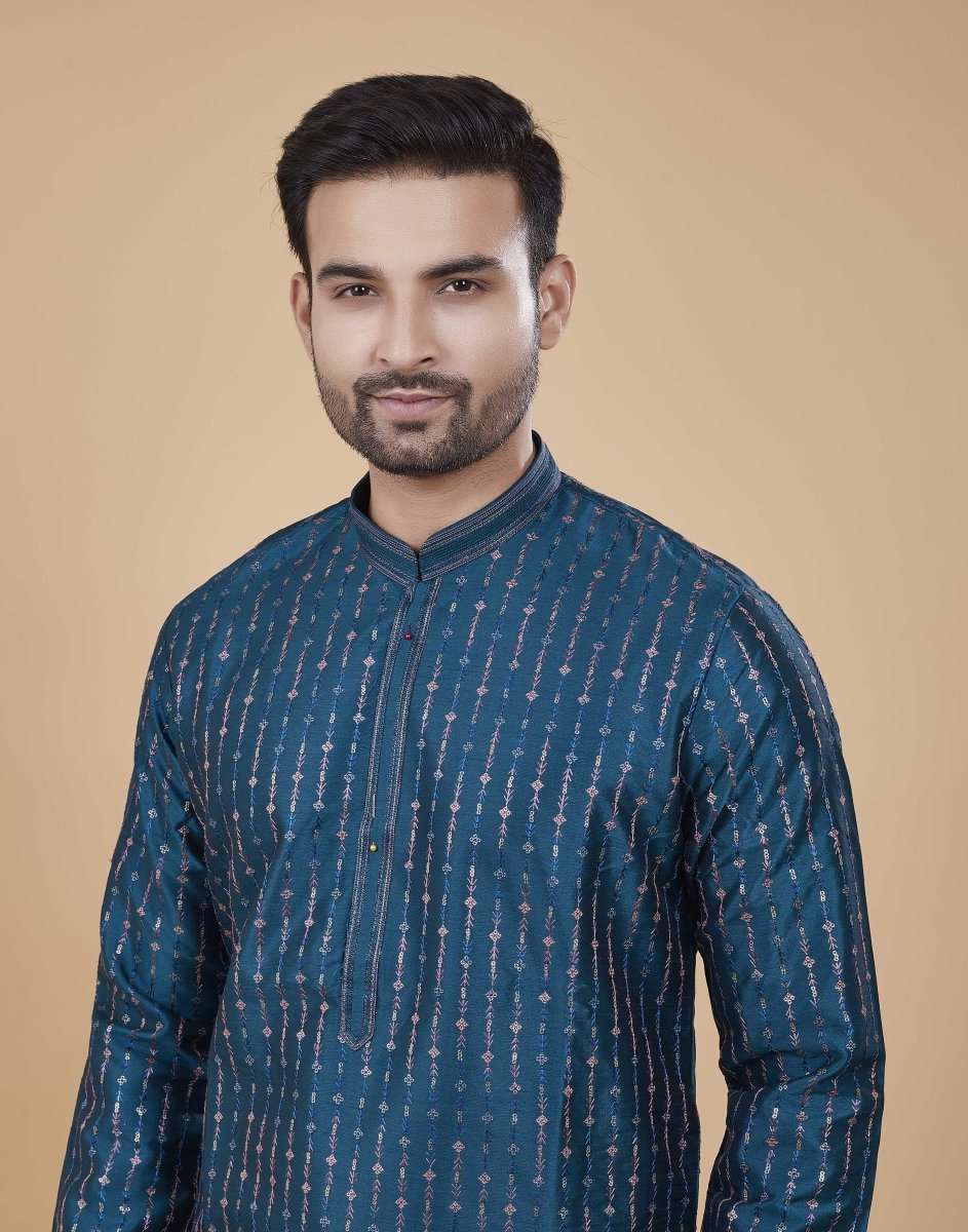 Floral All Over Thread Sequence Work Kurta Set