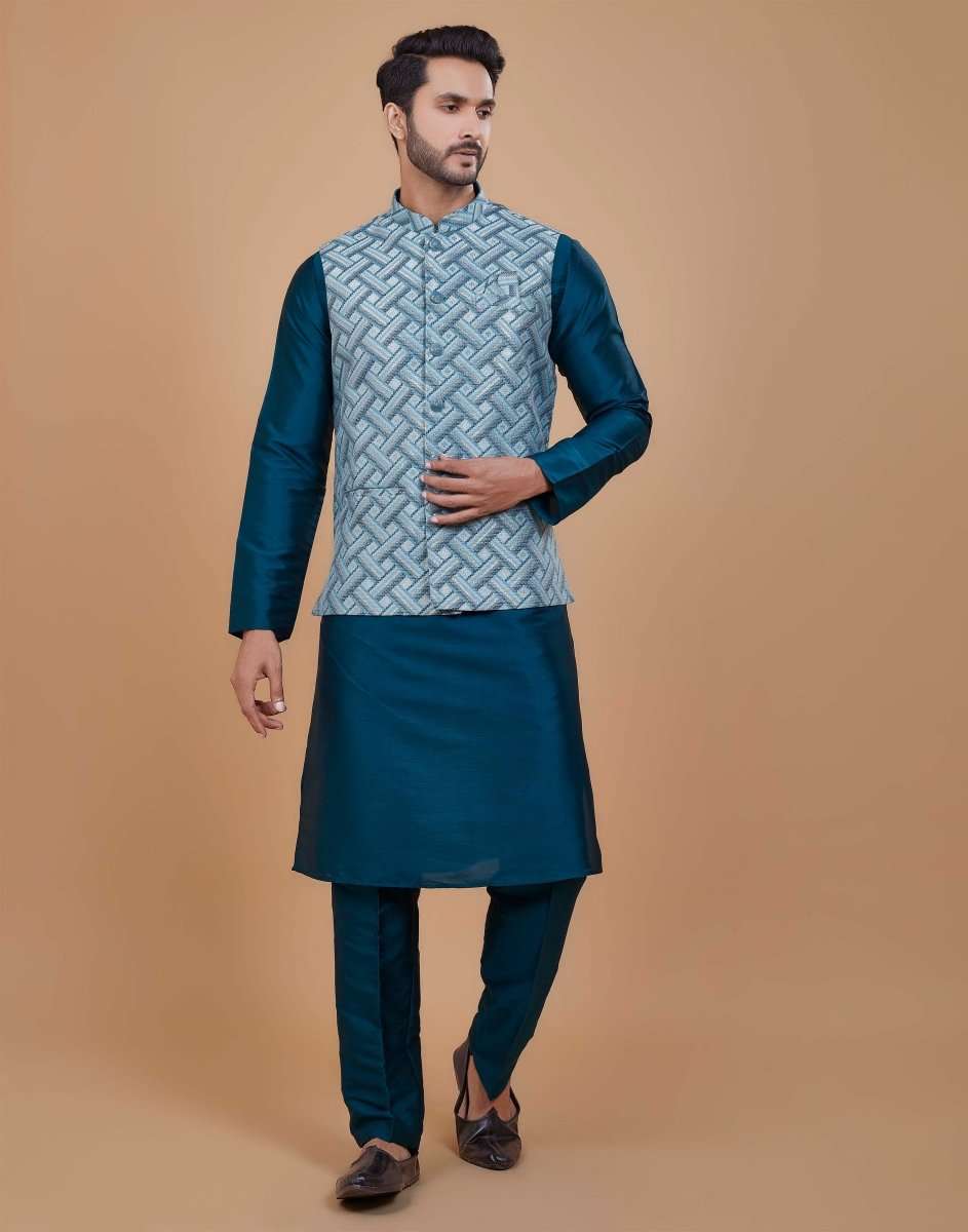 Self Highlighted Brocade Design Kurta Set