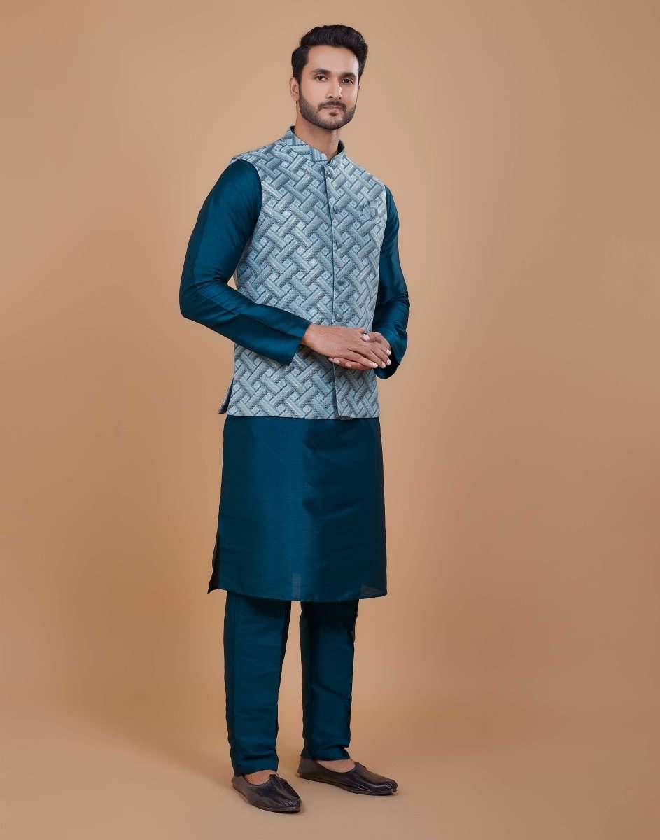 Self Highlighted Brocade Design Kurta Set