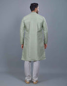 All Over Silver Motive Pattern Kurta Set