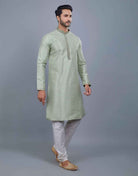 All Over Silver Motive Pattern Kurta Set