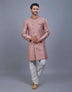 Self Brocade Semi Indo Pattern