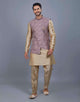 Jacquard Stylish Cross Pattern Jacket Set