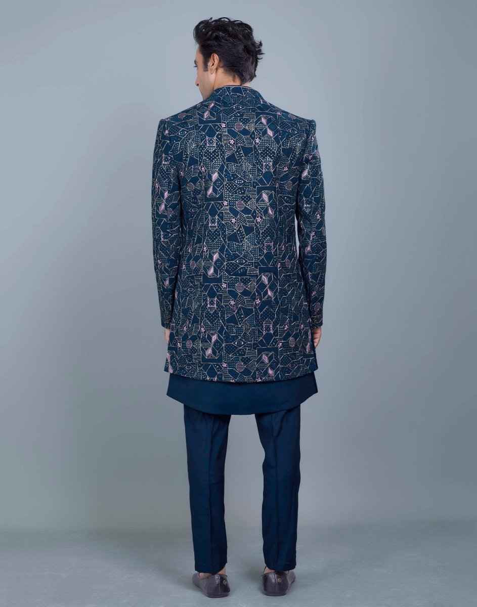 All Over Fully Embroidered & Sequence Open Jacket Style