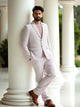 Brown Self Patterned Giza Cotton Blazer