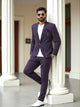 Wine Polyester Terry Cotton Blazer