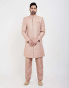 Jacquard Thread And Sequence Work Indo Western Sherwani Set