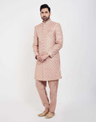 Jacquard Thread And Sequence Work Indo Western Sherwani Set