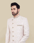 All Over Self Brocade Indo Western Sherwani Set