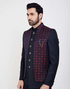 Jacquard Design With Jacket Style Bandhagala Set