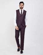 Self Textured 5 Pc Tuxido Designer Suit