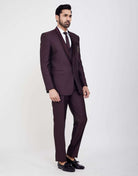 Self Textured 5 Pc Tuxido Designer Suit