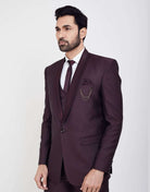 Self Textured 5 Pc Tuxido Designer Suit