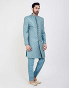 Jacquard Thread And Sequence Work Indo Western Sherwani Set