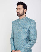 Jacquard Thread And Sequence Work Indo Western Sherwani Set