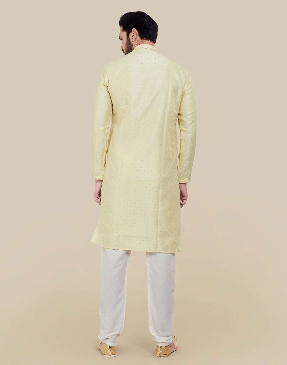 Self Brocade Jacquard Kurtha Pajama Set