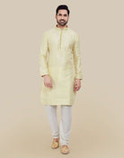 Self Brocade Jacquard Kurtha Pajama Set