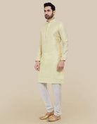 Self Brocade Jacquard Kurtha Pajama Set