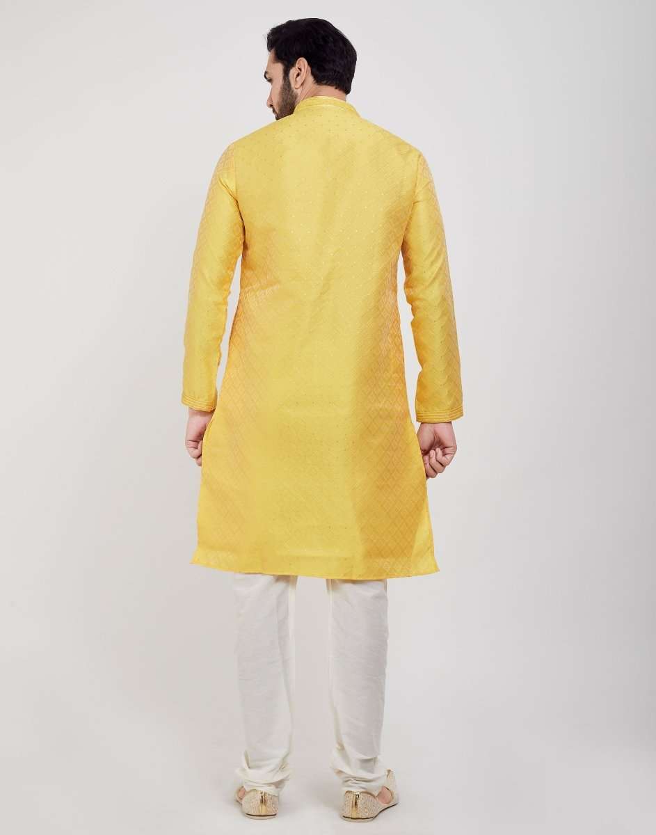 Self Brocade Jacquard Kurtha Pajama Set