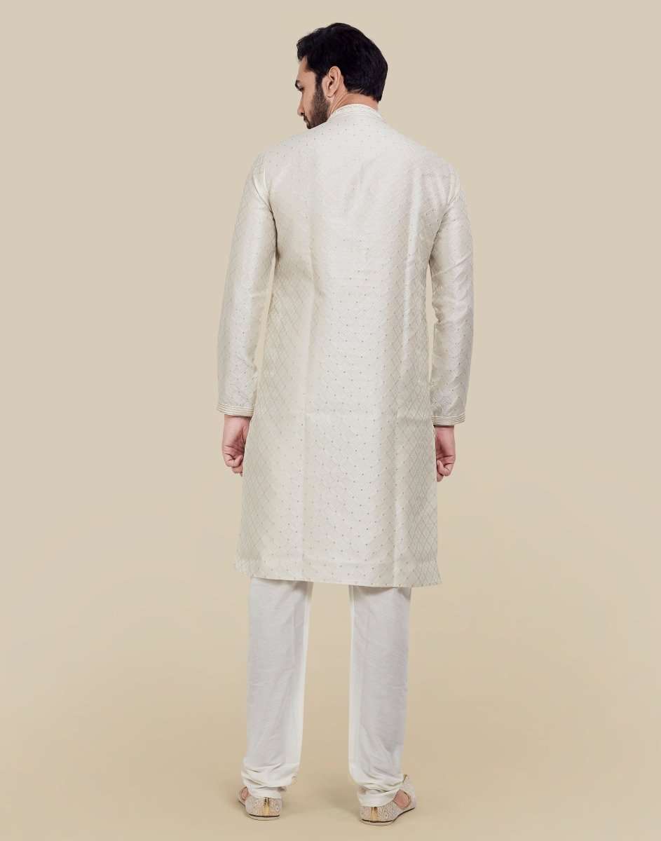 Self Brocade Jacquard Kurtha Pajama Set