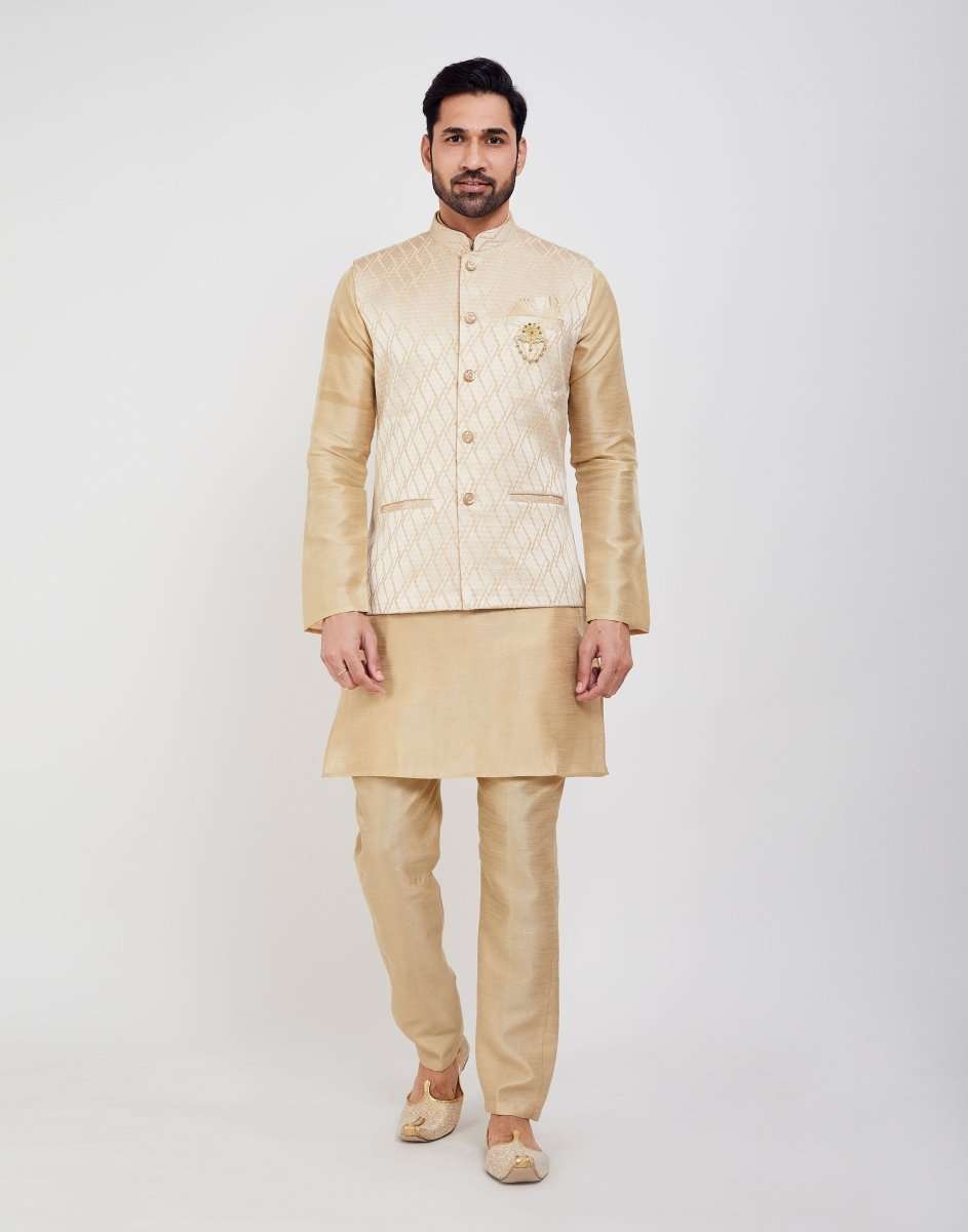 Jacquard 3D Self Plain Kurtha Set