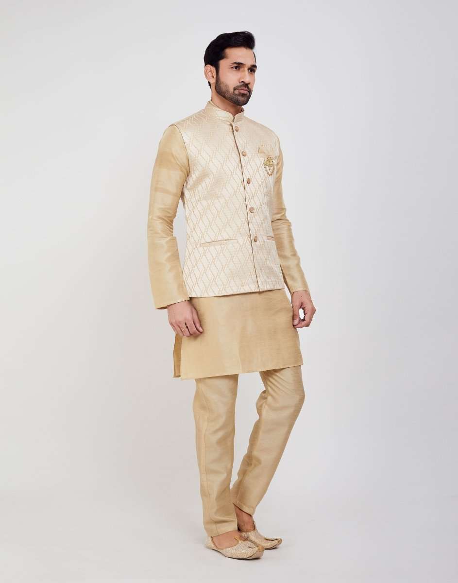 Jacquard 3D Self Plain Kurtha Set