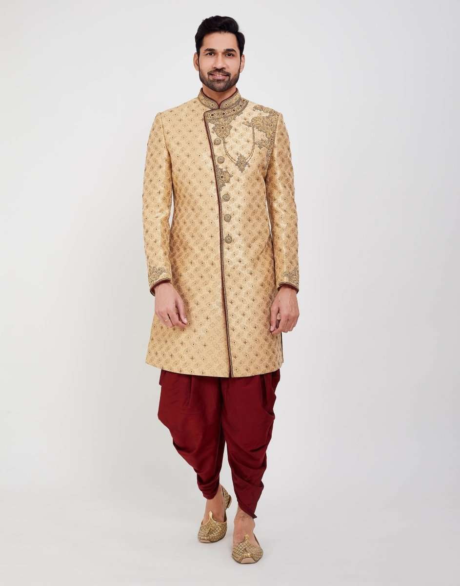 Heavy Embroidery Sherwani With Peshawari Wedding Sherwani