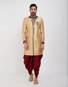 Zardosi Embroidery And Collar Work Wedding Sherwani