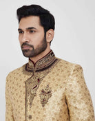 Zardosi Embroidery And Collar Work Wedding Sherwani