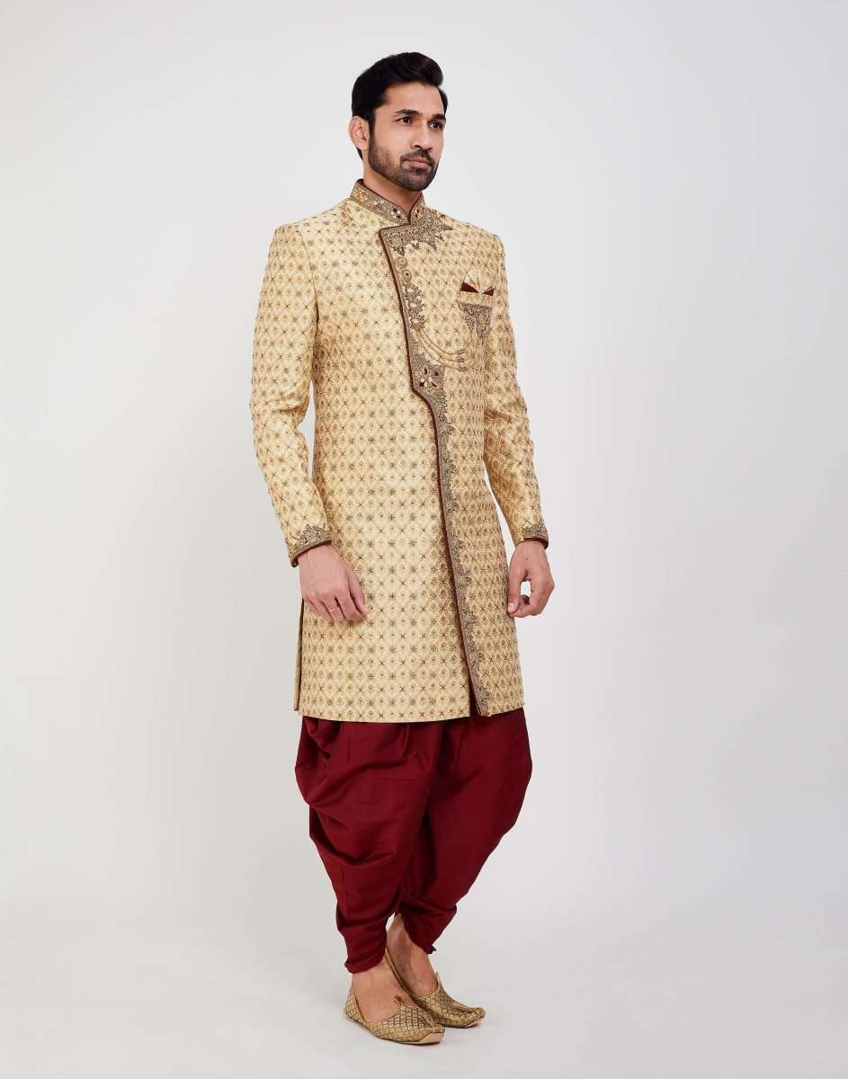 Embroidery Collar Work Style Wedding Sherwani