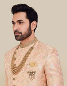 Self Highlighted Design Indo Western Sherwani