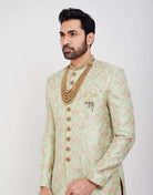 Self Highlighted Design Indo Western Sherwani