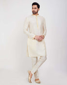 Self Brocade Kurtha Set