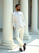 Jacquard Self Weaving Patterned Bandhgala Suit