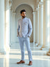 Jacquard Self Weaving Patterned Bandhgala Suit