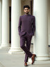 Classic Maroon Self Design Jacquard Bandhgala Style