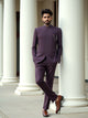 Classic Maroon Self Design Jacquard Bandhgala Style