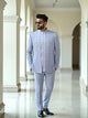 Jacquard Self Design Sky Cutdana work Jacket Style Bandhagala Suit
