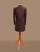 Rama Green & Maroon Self Designed Indo Open Jacket