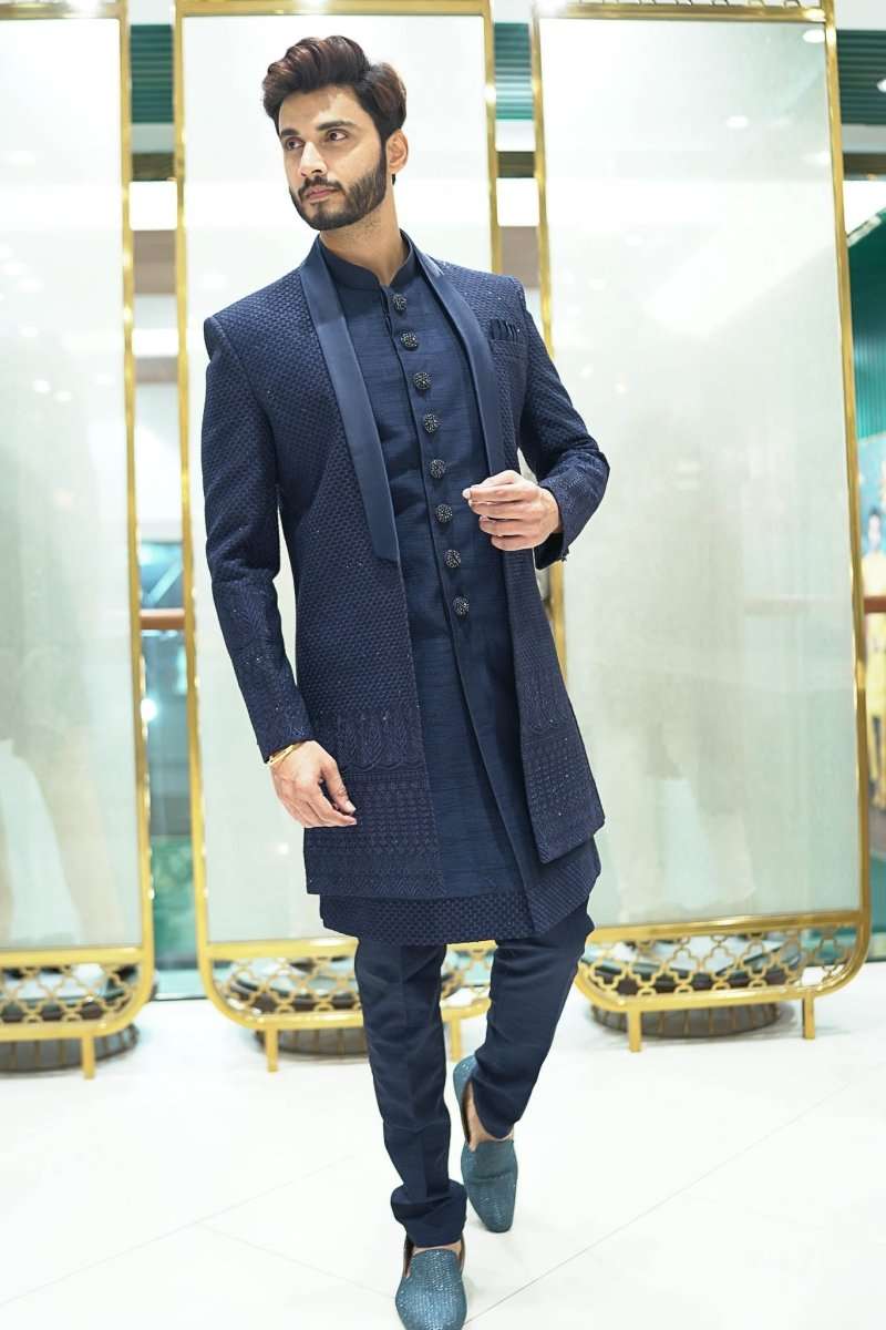 Navy Blue Ultra Classic Indo Western Set