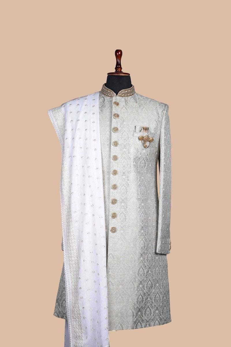 White All Over Sequence Work Dupatta