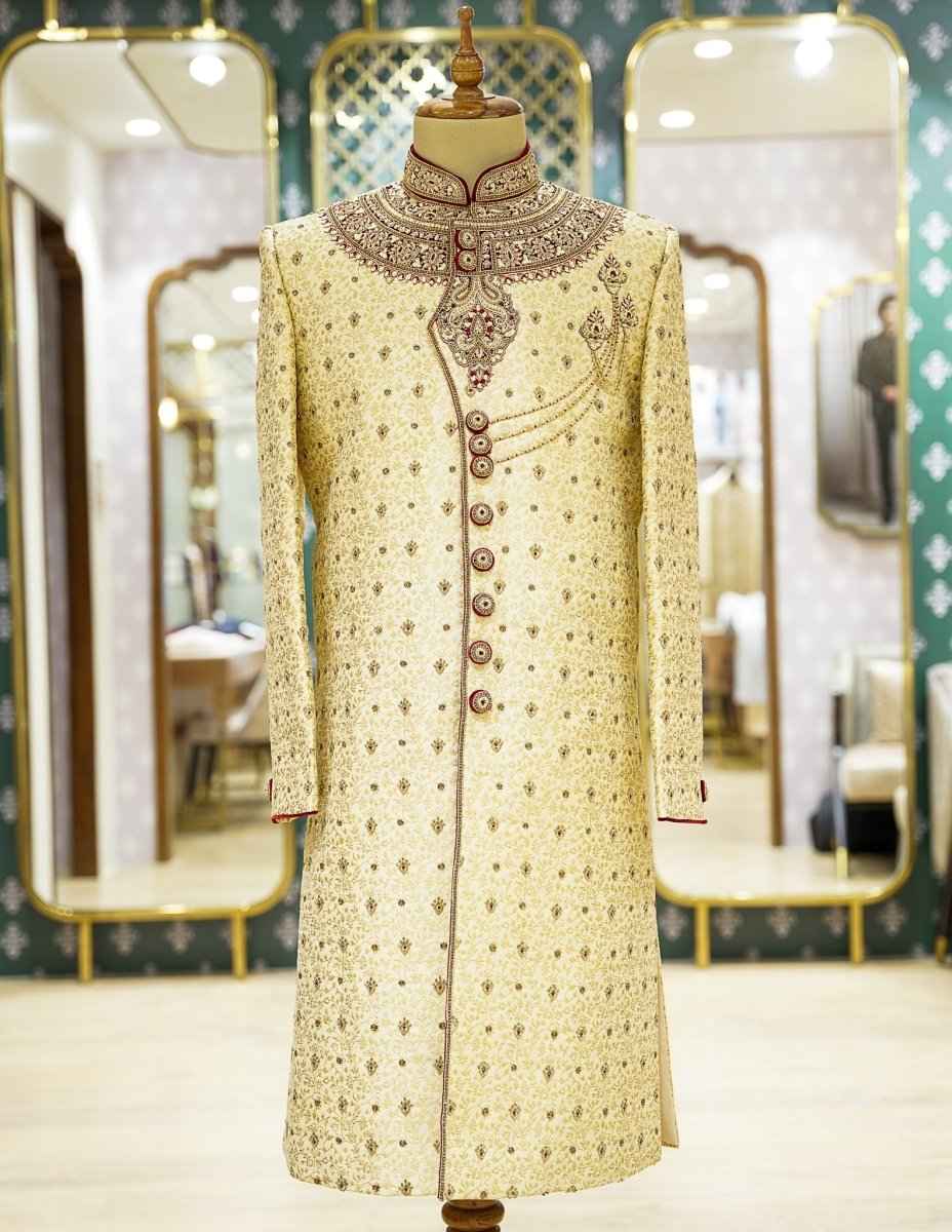 Gold Heavy Embroidery And Zardosi Work Sherwani