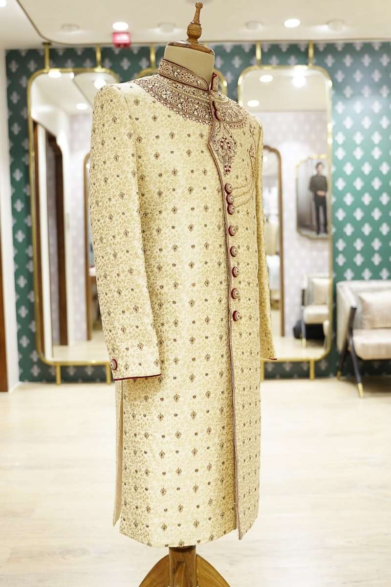 Gold Heavy Embroidery And Zardosi Work Sherwani