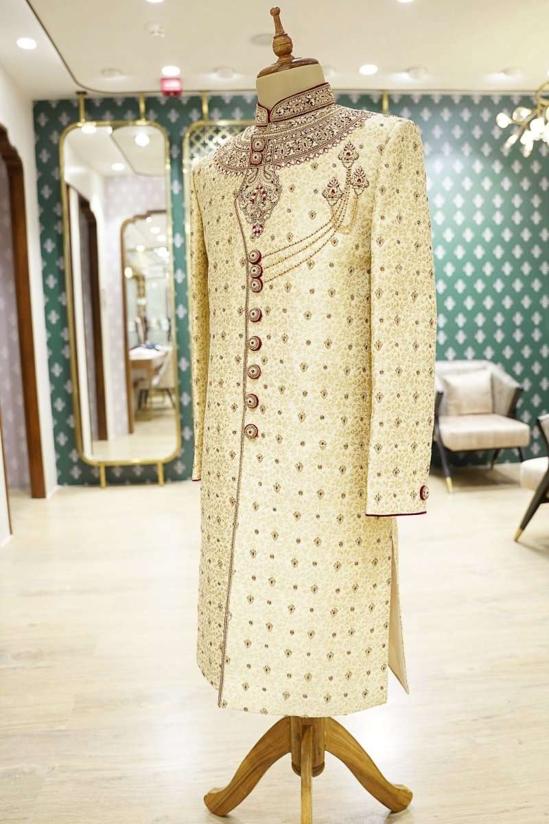 Gold Heavy Embroidery And Zardosi Work Sherwani