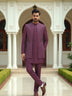 Elegant Self Patterned Sequence work Raw Silk Indo Open Jacket Style