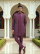 Elegant Self Patterned Sequence work Raw Silk Indo Open Jacket Style