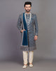 All Over Premium Thread Embroidery work Raw Silk Indo Western Set with Dupatta