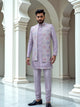 All Over Fully Thread and Embellished work Milky Silk Indo-Open Jacket