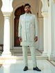 All Over Fully Thread and Embellished work Milky Silk Indo-Open Jacket