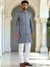 Imperial Floral Patterned Jacquard Semi-Indo Style